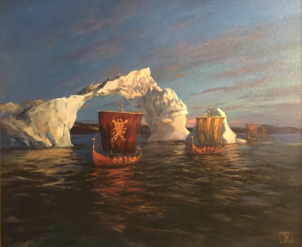 Viking Boats Painting